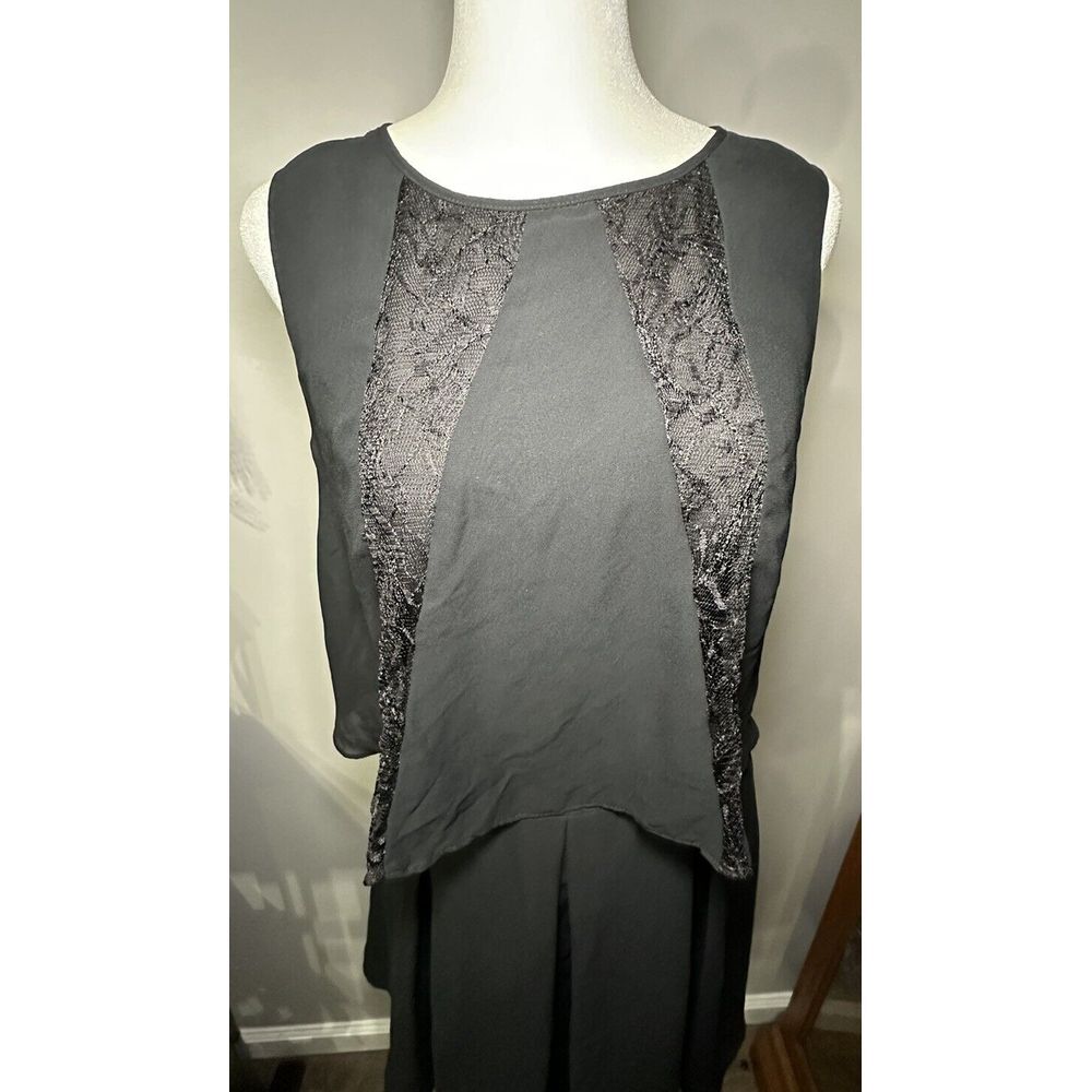 BCBGENERATION Woman's Black Cocktail Dress Mini Black‎ Sleeveless Lace Size 8 - Picture 3 of 11
